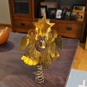 Vintage 1970's Gold Angel Tree Topper
